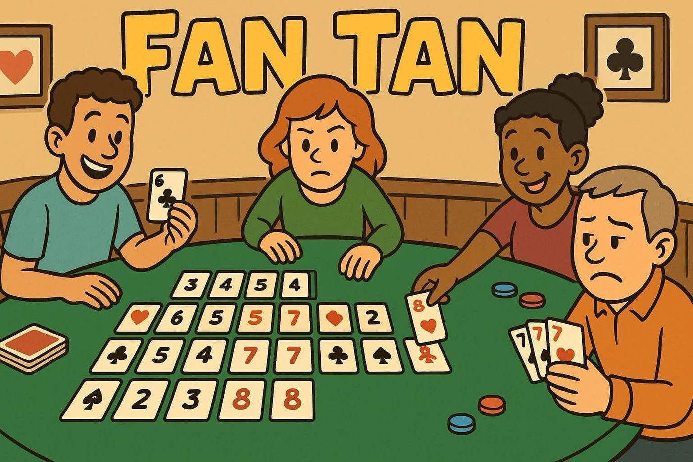 Illustration for Fan Tan: Setup
