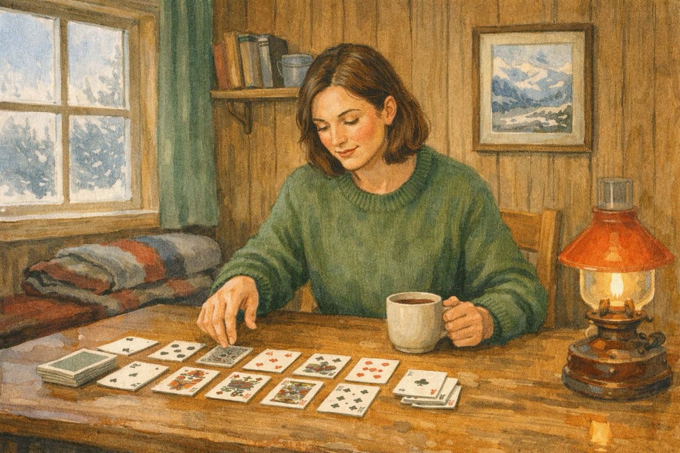 Playing solitaire with real cards